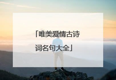 唯美爱情古诗词名句大全