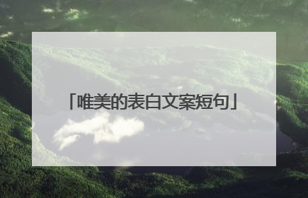 唯美的表白文案短句