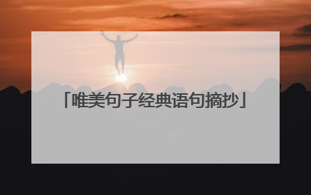 唯美句子经典语句摘抄