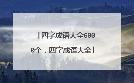 四字成语大全6000个，四字成语大全