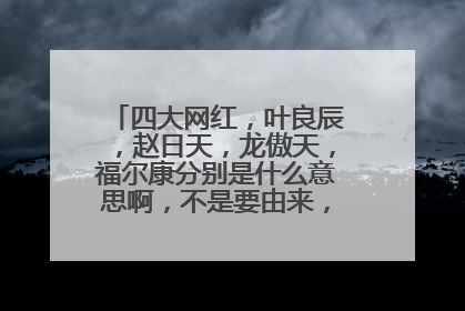 四大网红，叶良辰，赵日天，龙傲天，福尔康分别是什么意思啊，不是要由来，是什么意思啊？