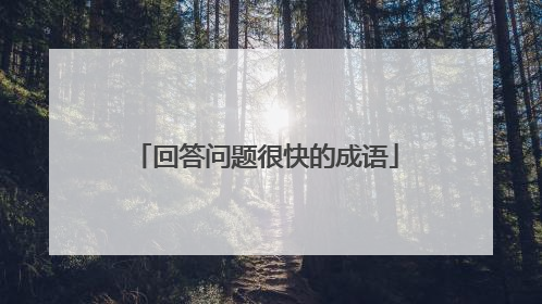 回答问题很快的成语