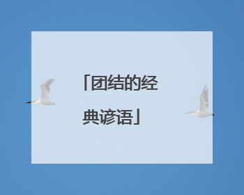 团结的经典谚语