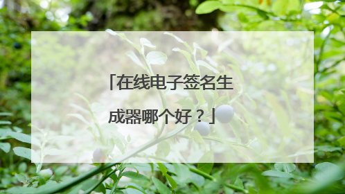 在线电子签名生成器哪个好？