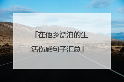 在他乡漂泊的生活伤感句子汇总