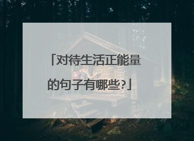 对待生活正能量的句子有哪些?