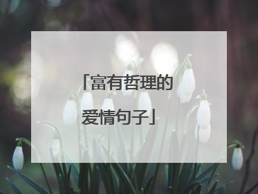 富有哲理的爱情句子