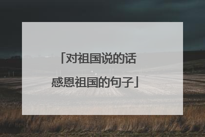 对祖国说的话 感恩祖国的句子