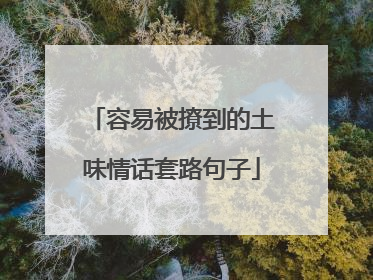 容易被撩到的土味情话套路句子