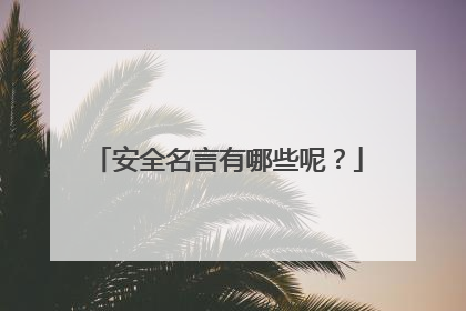 安全名言有哪些呢？