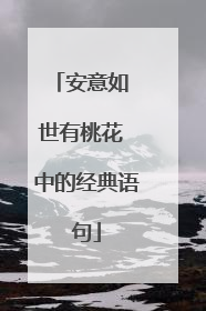 安意如 世有桃花 中的经典语句