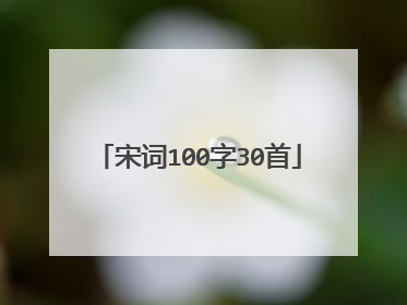 宋词100字30首