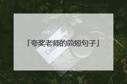 夸奖老师的简短句子