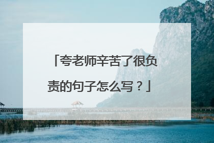 夸老师辛苦了很负责的句子怎么写？