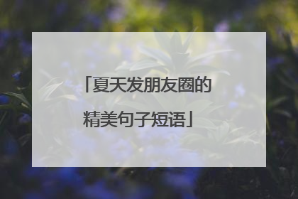 夏天发朋友圈的精美句子短语