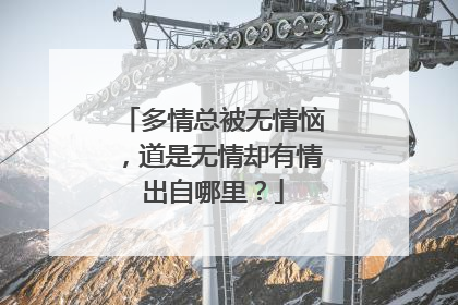 多情总被无情恼，道是无情却有情出自哪里？