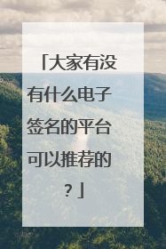 大家有没有什么电子签名的平台可以推荐的？