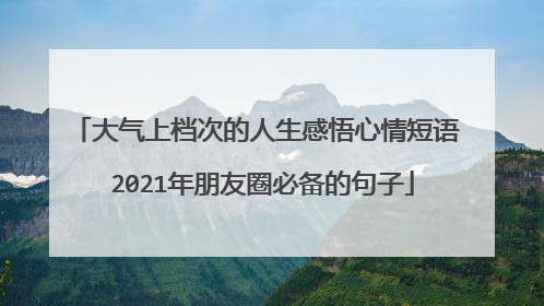 大气上档次的人生感悟心情短语 2021年朋友圈必备的句子