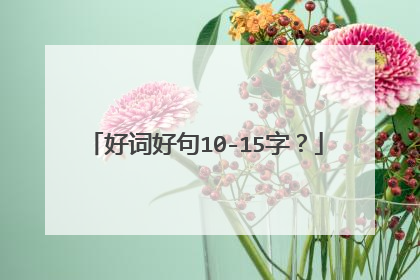 好词好句10-15字？