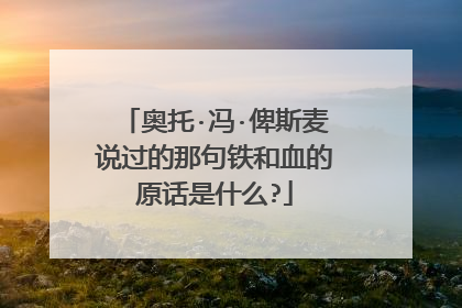 奥托·冯·俾斯麦说过的那句铁和血的原话是什么?