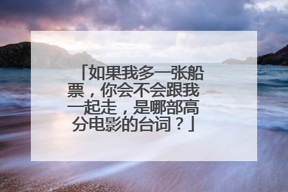 如果我多一张船票，你会不会跟我一起走，是哪部高分电影的台词？