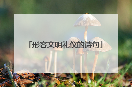 形容文明礼仪的诗句