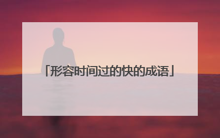 形容时间过的快的成语