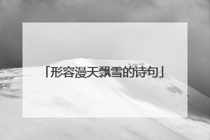 形容漫天飘雪的诗句