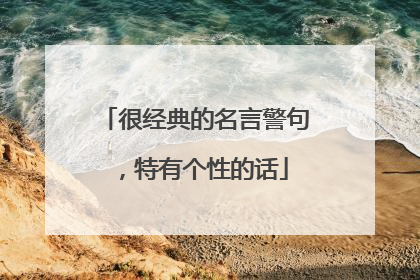 很经典的名言警句，特有个性的话