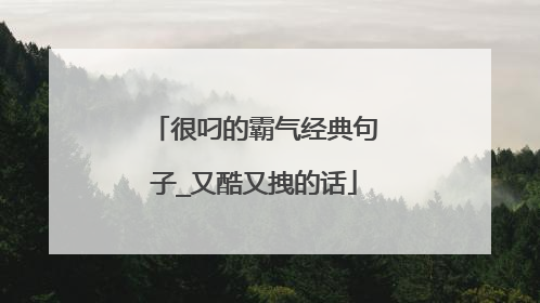 很叼的霸气经典句子_又酷又拽的话