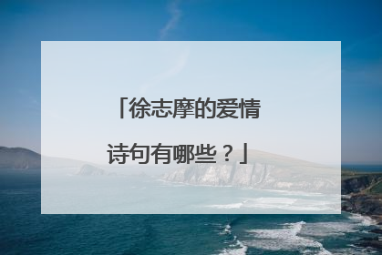 徐志摩的爱情诗句有哪些？