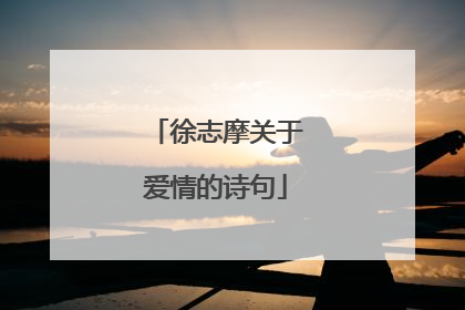 徐志摩关于爱情的诗句