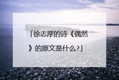 徐志摩的诗《偶然》的原文是什么?