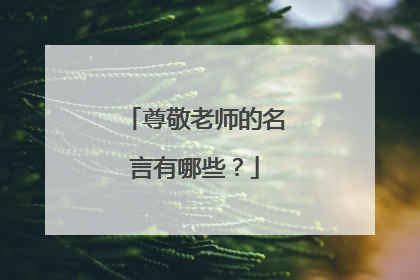 尊敬老师的名言有哪些？