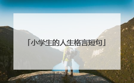 小学生的人生格言短句