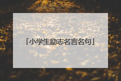 小学生励志名言名句