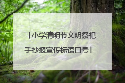 小学清明节文明祭祀手抄报宣传标语口号