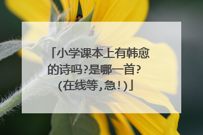 小学课本上有韩愈的诗吗?是哪一首?(在线等,急!)