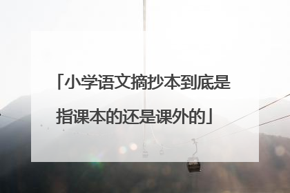 小学语文摘抄本到底是指课本的还是课外的