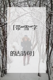 带“雪”字的古诗句