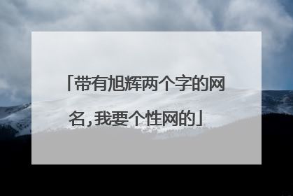 带有旭辉两个字的网名,我要个性网的