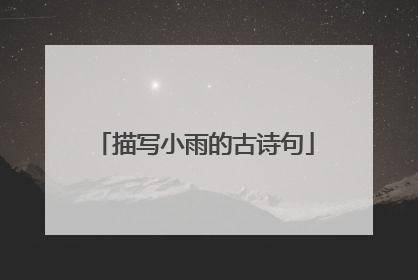 描写小雨的古诗句