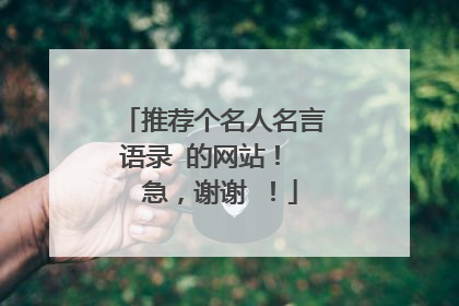 推荐个名人名言语录 的网站！  急，谢谢 ！