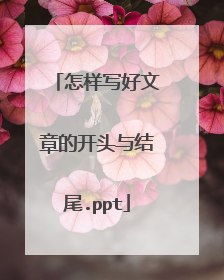 怎样写好文章的开头与结尾.ppt