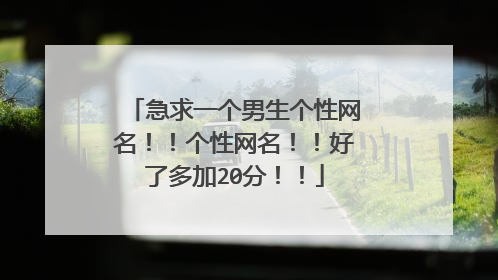 急求一个男生个性网名！！个性网名！！好了多加20分！！