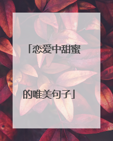 恋爱中甜蜜的唯美句子