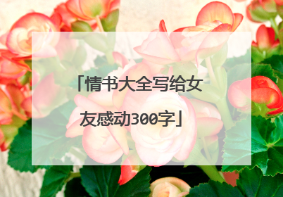 情书大全写给女友感动300字