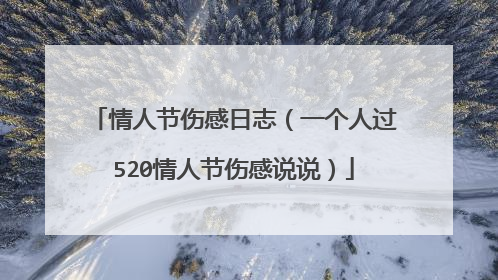 情人节伤感日志（一个人过520情人节伤感说说）