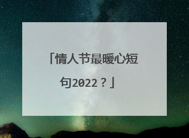 情人节最暖心短句2022？