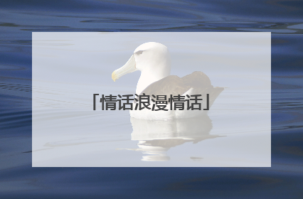 情话浪漫情话